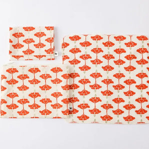 吉祥ハイビスカス柄3点セット | ポケットティッシュケース フラットポーチ タオルハンカチ | 沖縄 シマノネ シマノネ