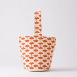 ワンハンドル トートバッグ | 吉祥ハイビスカス柄 コットン製 | 沖縄 シマノネ シマノネ