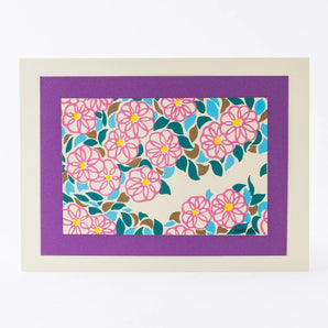 手摺り木版画 | 山茶花小道（さざんかこみち） | 原田裕子 作 | 京都 インテリアアート | 竹笹堂 竹笹堂