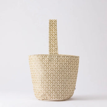 ワンハンドル トートバッグ | パイナップル青海波柄 コットン製 | 沖縄 シマノネ シマノネ