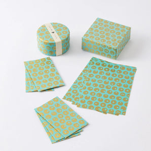 シーサーミンタマー柄4点セット | ポチ袋 はがき 小箱 ミニ茶缶 | 沖縄 シマノネ シマノネ