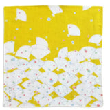 ミニガーゼハンカチ | ミニ扇柄 | 菜の花色 / 紺 / 萌黄色 / つつじ色 | 二重ガーゼ 綿100% | 京都 都もだん 都もだん