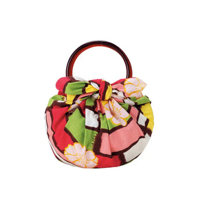 風呂敷バッグ 70cm リング付 | さくら柄 モダンガール｜オーガニックコットン｜むす美 むす美