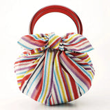 風呂敷バッグ 70cm リング付 | しましま柄 モダンガール｜オーガニックコットン｜むす美 むす美