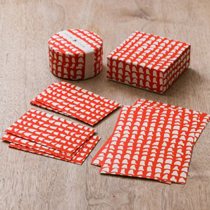 赤瓦柄4点セット | ポチ袋 はがき 小箱 ミニ茶缶 | 沖縄 シマノネ シマノネ