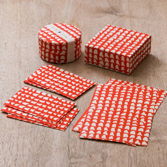 赤瓦柄4点セット | ポチ袋 はがき 小箱 ミニ茶缶 | 沖縄 シマノネ シマノネ