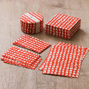 赤瓦柄4点セット | ポチ袋 はがき 小箱 ミニ茶缶 | 沖縄 シマノネ シマノネ