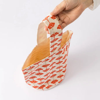 ワンハンドル トートバッグ | 吉祥ハイビスカス柄 コットン製 | 沖縄 シマノネ シマノネ