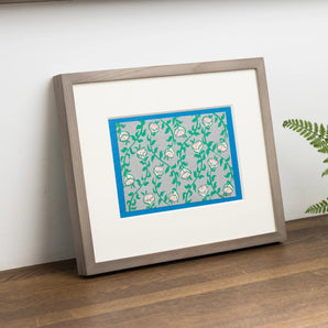 手摺り木版画 | 待宵草 (まつよいぐさ) | 原田裕子 作 | 京都 インテリアアート | 竹笹堂 竹笹堂