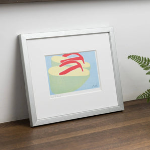 手摺り木版画 | 京都時間 ぽっくり | 加藤光穂 作 | 京都 インテリアアート | 竹笹堂 竹笹堂