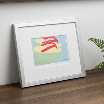 手摺り木版画 | 京都時間 ぽっくり | 加藤光穂 作 | 京都 インテリアアート | 竹笹堂 竹笹堂