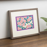 手摺り木版画 | 山茶花小道（さざんかこみち） | 原田裕子 作 | 京都 インテリアアート | 竹笹堂 竹笹堂