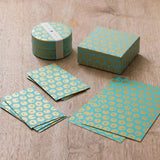 シーサーミンタマー柄4点セット | ポチ袋 はがき 小箱 ミニ茶缶 | 沖縄 シマノネ シマノネ