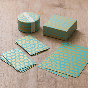 シーサーミンタマー柄4点セット | ポチ袋 はがき 小箱 ミニ茶缶 | 沖縄 シマノネ シマノネ