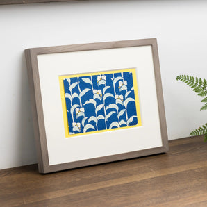 手摺り木版画 | 月草 (つゆぐさ) | 原田裕子 作 | 京都 インテリアアート | 竹笹堂 竹笹堂