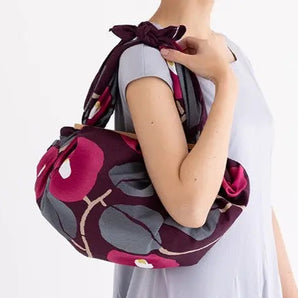 風呂敷 90cm｜竹久夢二 つばき アズキ / ホワイトグレー｜綿100％｜むす美 むす美