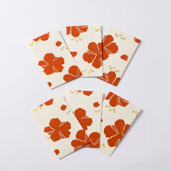 ハイビスカス柄4点セット | ポチ袋 はがき 小箱 ミニ茶缶  | 沖縄 シマノネ シマノネ