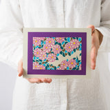 手摺り木版画 | 山茶花小道（さざんかこみち） | 原田裕子 作 | 京都 インテリアアート | 竹笹堂 竹笹堂