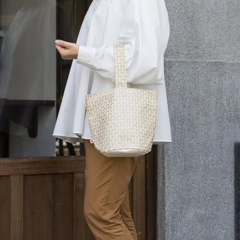 ワンハンドル トートバッグ | パイナップル青海波柄 コットン製 | 沖縄 シマノネ シマノネ