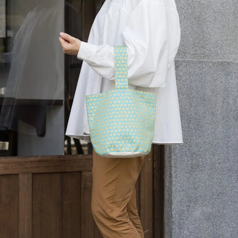 ワンハンドル トートバッグ | シーサーミンタマー柄 コットン製 | 沖縄 シマノネ シマノネ