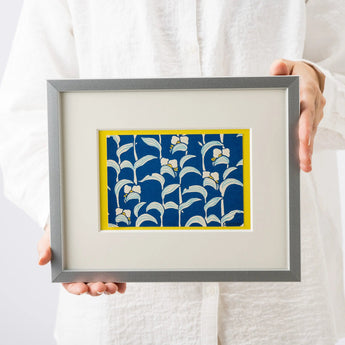 手摺り木版画 | 月草 (つゆぐさ) | 原田裕子 作 | 京都 インテリアアート | 竹笹堂 竹笹堂