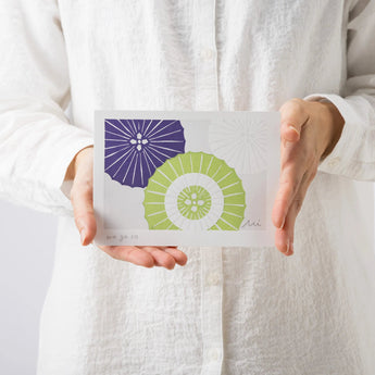 手摺り木版画 | 京都時間 和傘 | 加藤光穂 作 | 京都 インテリアアート | 竹笹堂 竹笹堂