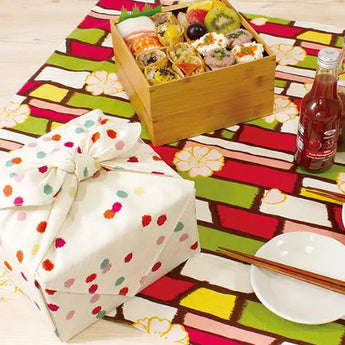 風呂敷バッグ 70cm リング付 | さくら柄 モダンガール｜オーガニックコットン｜むす美 むす美