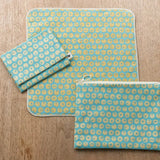 シーサーミンタマー柄3点セット | ポケットティッシュケース フラットポーチ タオルハンカチ | 沖縄 シマノネ シマノネ