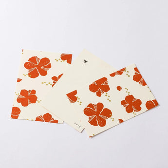 ハイビスカス柄4点セット | ポチ袋 はがき 小箱 ミニ茶缶  | 沖縄 シマノネ シマノネ