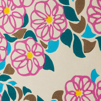 手摺り木版画 | 山茶花小道（さざんかこみち） | 原田裕子 作 | 京都 インテリアアート | 竹笹堂 竹笹堂