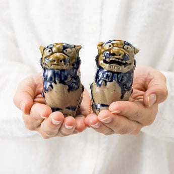 ミニシーサー ペアセット | 陶器 置物 | 沖縄 湧田陶器 湧田陶器