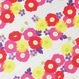 風呂敷 70cm｜こはれ フラワーストライプ｜グレー / ベージュ 綿100％｜むす美 むす美