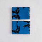 手ぬぐい｜綿100%｜コットン｜注染｜おじぎ部長 青 かまわぬ かまわぬ