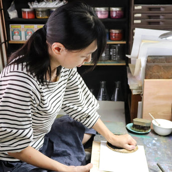 手摺り木版画 | 吹き寄せ | 原田裕子 作 | 京都 インテリアアート | 竹笹堂 竹笹堂