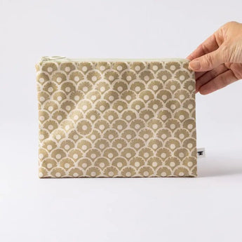 パイナップル青海波柄3点セット | ポケットティッシュケース フラットポーチ タオルハンカチ | 沖縄 シマノネ シマノネ