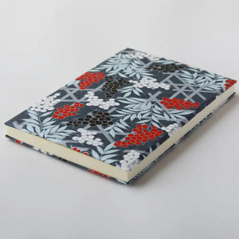 御朱印帳｜A5｜南天柄｜友禅紙 朱印帖 ダークグレー | 尚雅堂 尚雅堂