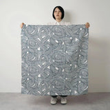 風呂敷 100cm｜伊砂文様 結｜両面染め 藍 / オレンジ｜綿シャンタン｜むす美 むす美