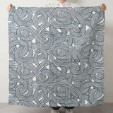 風呂敷 100cm｜伊砂文様 結｜両面染め 藍 / オレンジ｜綿シャンタン｜むす美 むす美