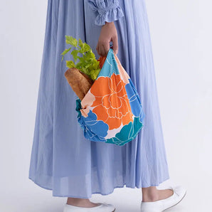 風呂敷 70cm｜牡丹柄 / ブルーグリーン｜アクアドロップ (はっ水加工) - Adeline Klam｜ポリエステル｜むす美 むす美