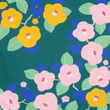 風呂敷 70cm｜椿柄 / グリーン｜アクアドロップ (はっ水加工) - Adeline Klam｜ポリエステル｜むす美 むす美