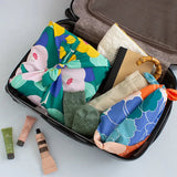 風呂敷 70cm｜牡丹柄 / ブルーグリーン｜アクアドロップ (はっ水加工) - Adeline Klam｜ポリエステル｜むす美 むす美