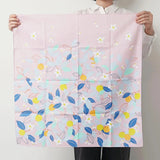 風呂敷 70cm｜シトラス柄 / ローズピンク｜ひめむすびシリーズ - Adeline Klam｜オーガニックコットン｜むす美 むす美