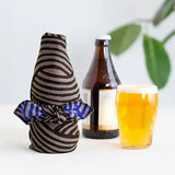 風呂敷 100cm｜伊砂文様 結｜両面染め ダークグレー / ブルー｜綿シャンタン｜むす美 むす美