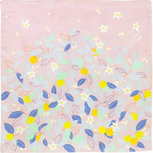 風呂敷 70cm｜シトラス柄 / ローズピンク｜ひめむすびシリーズ - Adeline Klam｜オーガニックコットン｜むす美 むす美