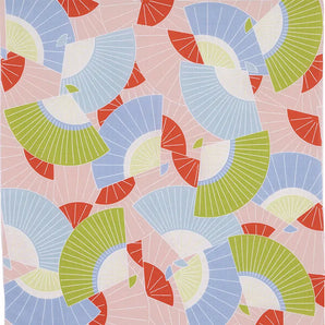 風呂敷 70cm｜扇子柄 / ピンク｜ひめむすびシリーズ - Adeline Klam｜オーガニックコットン｜むす美 むす美