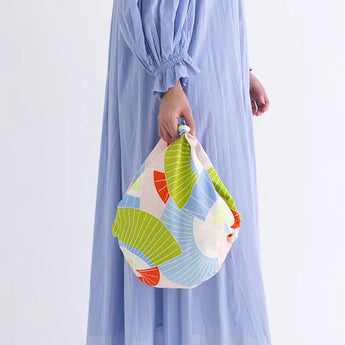 風呂敷 70cm｜扇子柄 / ピンク｜ひめむすびシリーズ - Adeline Klam｜オーガニックコットン｜むす美 むす美