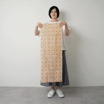 手ぬぐい｜綿100%｜コットン｜注染｜あじろ格子｜チェック オレンジ｜かまわぬ かまわぬ