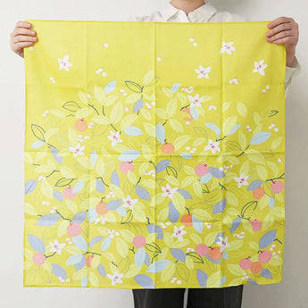 風呂敷 70cm｜シトラス柄 / イエロー｜ひめむすびシリーズ - Adeline Klam｜オーガニックコットン｜むす美 むす美