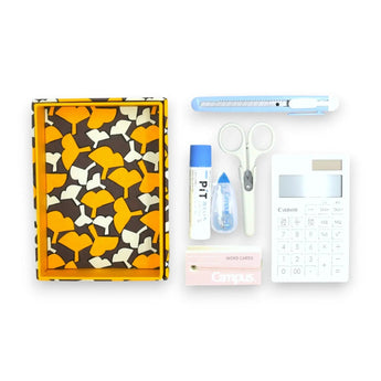 貼り箱ケース｜銀杏柄｜手染め和紙 筆箱 日本製｜幸せの文様シリーズ 小物入れ【 Fuwa Market オリジナル 】 Fuwa Market