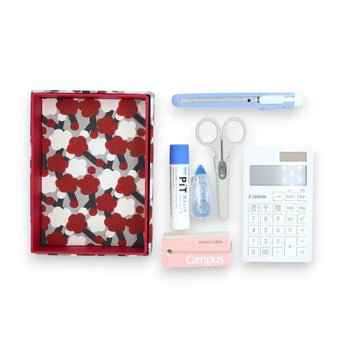 貼り箱ケース｜梅柄｜手染め和紙 筆箱 日本製｜幸せの文様シリーズ 小物入れ【 Fuwa Market オリジナル 】 Fuwa Market